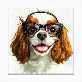 Dog In Glasses 7 Canvas Print