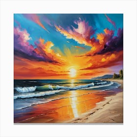 Sunset On The Beach 4 Canvas Print