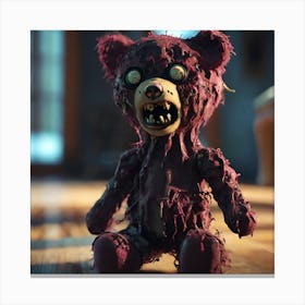 Zombie Teddy Bear Canvas Print