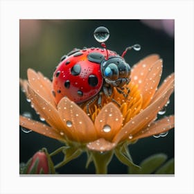 Ladybug On A Flower 2 Canvas Print