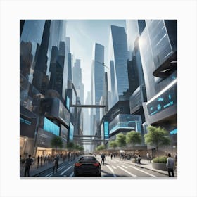 Futuristic Cityscape 2 Canvas Print