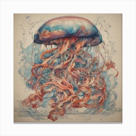 Leonardo Diffusion Xl Jellyfish Art For Tattoo Old School Styl 0 0at3qeo2a Transformed Canvas Print