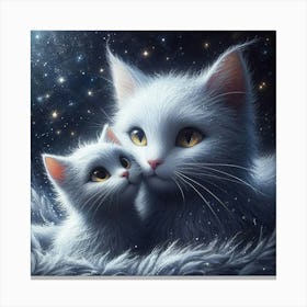 Two White Cats Canvas Print