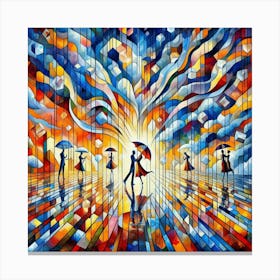 Dancers In The Rain Canvas Print