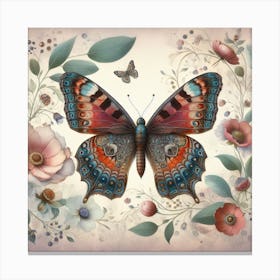 Victorian Butterfly Naturalist Illustration II Canvas Print