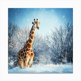 Firefly Whimsical Winter Wonderland With Cheerful Giraffe 82234 (2) Canvas Print