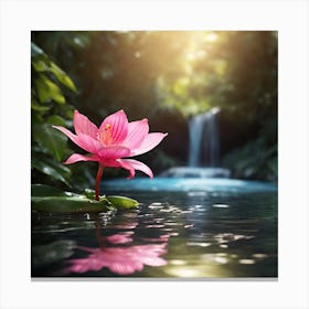 Lotus Flower In Water 1 Canvas Print