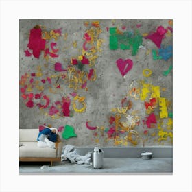 Graffiti Wall Mural Image 1 Canvas Print