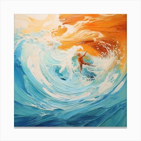 Surfer On A Wave Canvas Print