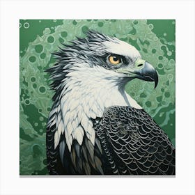 Ohara Koson Inspired Bird Painting Osprey 2 Square Canvas Print