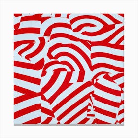 Red And White Stripes Canvas Print