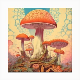 Psychedellic Mushroom Square 3 Canvas Print
