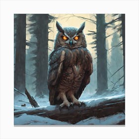 Owl In The Woods 23 Canvas Print