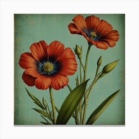 Default Flax3 Floral Botanical Vintage Poster Flower Canvas Pr 3 Canvas Print