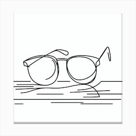 A Pair of Glasses: A Simple and Elegant Line Art Canvas Print