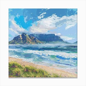 A Table Mountain In Cape Town Expressive Strokes 1720034034 2 Canvas Print