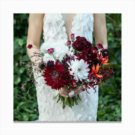 Burgundy Wedding Bouquet 2 Canvas Print