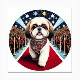 Shih Tzu S Red Carpet Runway Glam Canvas Print