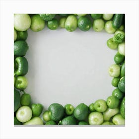 Frame Of Green Vegetables Canvas Print