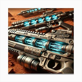 A Detailed Close Up Of The Plasma Rifles Used By The Martian Legionnaires Canvas Print