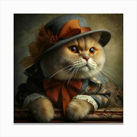 Cat In Hat Canvas Print