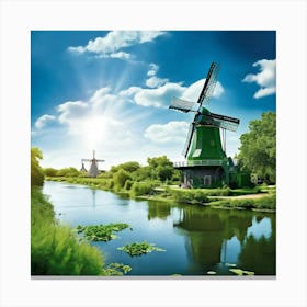 Water Green Nature View River Old Structure Light Electrical Sun Day Architecture Fauna (1) Canvas Print