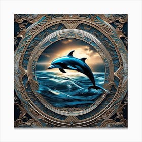 Dolphin In The Ocean 3 Canvas Print