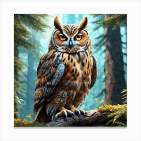 Owl In The Forest 217 Canvas Print
