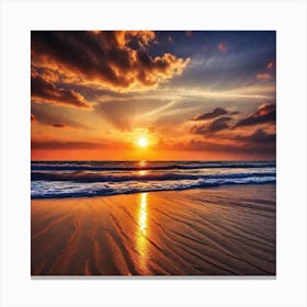 Sunset On The Beach 450 Canvas Print