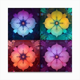 Set Of Flowers Vector Canvas Print