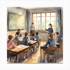 Of A Classroom Canvas Print