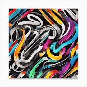An Image Of A Ass With Letters On A Black Background, In The Style Of Bold Lines, Vivid Colors, Grap (1) Canvas Print