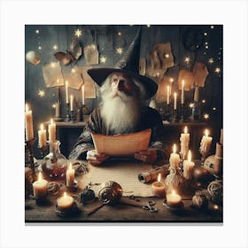 Wizard Reading A Book Canvas Print