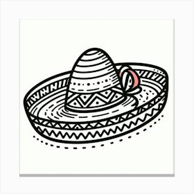 Line Art sombrero 1 Canvas Print