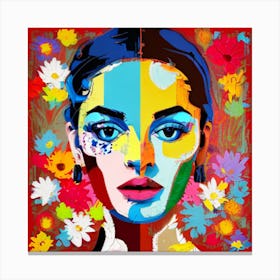 Woman With Flowers 1 Canvas Print