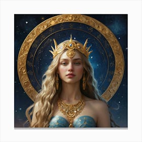Aphrodite The Magic of Watercolor: A Deep Dive into Undine, the Stunningly Beautiful Asian Goddess Canvas Print