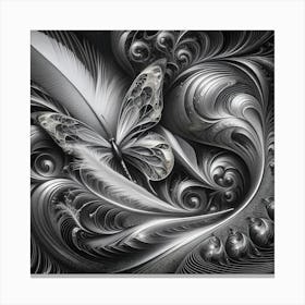 Black And White Butterfly 13 Canvas Print