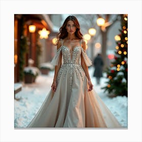 Woman In A Wedding Dress Canvas Print