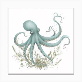 Watercolour Storybook Style Octopus 4 Canvas Print
