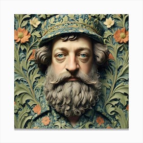 Portrait Of A Beard - Style of William Morris Canvas Print