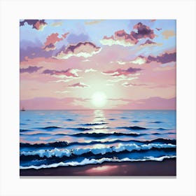 Sunset At The Beach Canvas Print