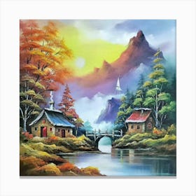 Multicolored landscape. 7 Canvas Print