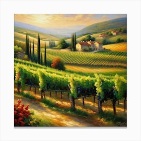 Vineyards In Tuscany 6 Canvas Print