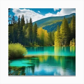 Lake In The Mountains 3 Canvas Print