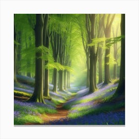 Bluebells In The Forest 1 Canvas Print