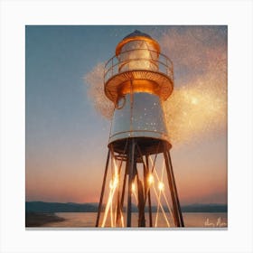 Lighthouse At Dusk Canvas Print