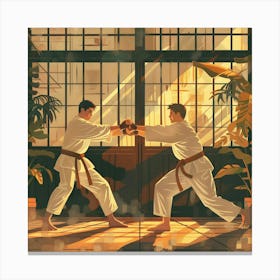 A Karate Sparring Lofi Illustration 1718704070 3 Canvas Print