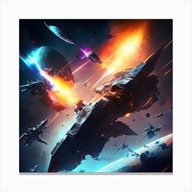Space Battles Canvas Print