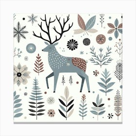 Scandinavian style, Deer 1 Canvas Print