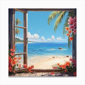 Open Window To The Beach Canvas Print